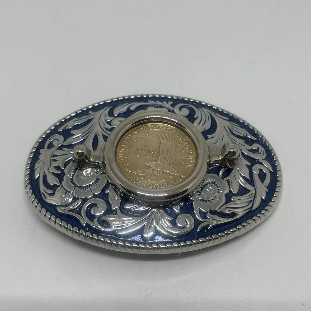 United States Of America One Dollar Coin Belt Buckle Pluribus UNUM USA‎